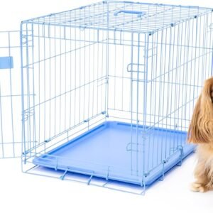 Secure and Compact Single Door Metal Dog Crate, Small